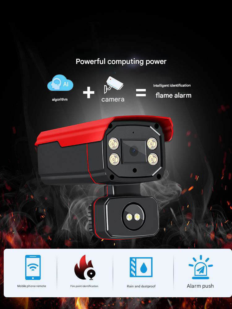 5MP AI Flame Recognition Camera,Flame Detection Visualized Terminal with Built-in MicroSD Storage, IP67 Waterproof, UL Certified, Low False Alarms